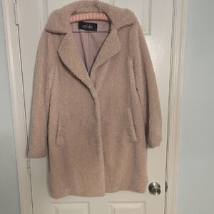 Marc New York Blush Teddy Coat with Notched Collar